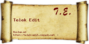 Telek Edit névjegykártya